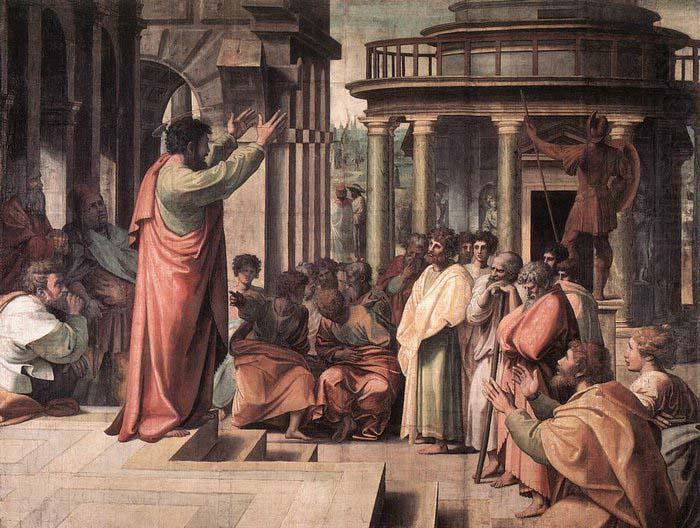 RAFFAELLO Sanzio St Paul Preaching in Athens oil painting picture